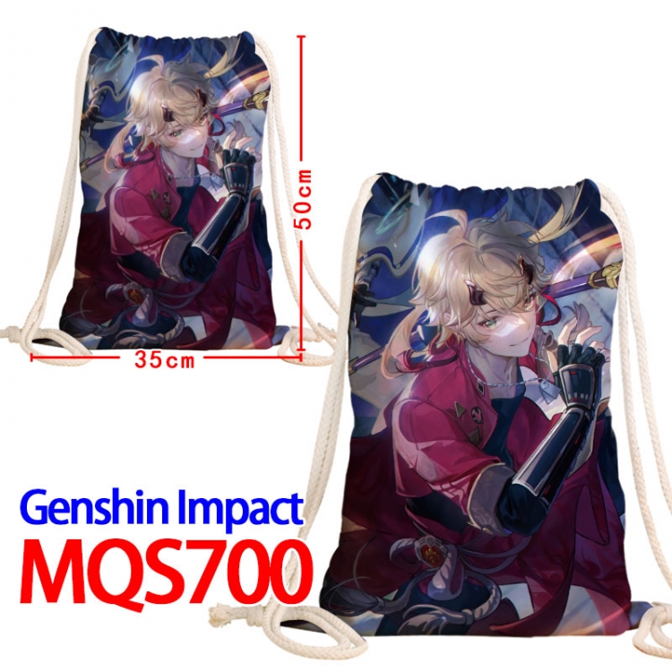 Genshin Impact Canvas Drawstring Drawstring Backpack 50x35cm MQS-700