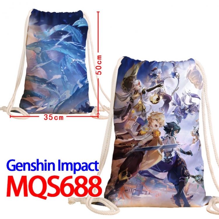 Genshin Impact Canvas Drawstring Drawstring Backpack 50x35cm MQS-688