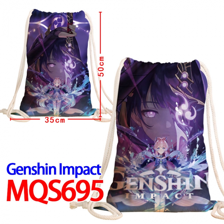 Genshin Impact Canvas Drawstring Drawstring Backpack 50x35cm MQS-695