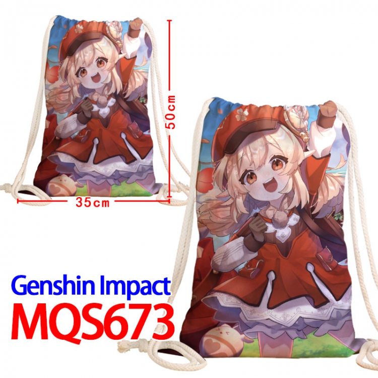 Genshin Impact Canvas Drawstring Drawstring Backpack 50x35cm MQS-673