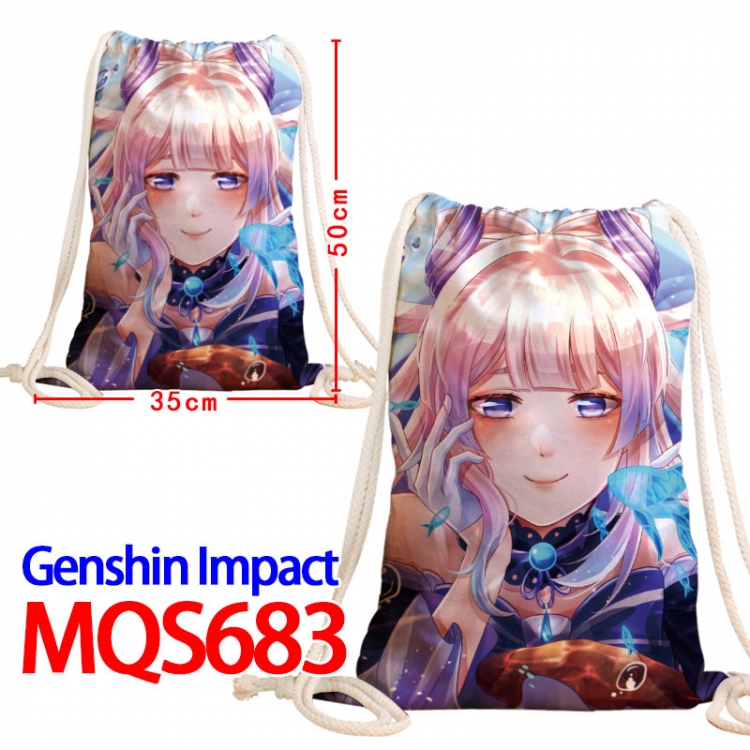 Genshin Impact Canvas Drawstring Drawstring Backpack 50x35cm MQS-683