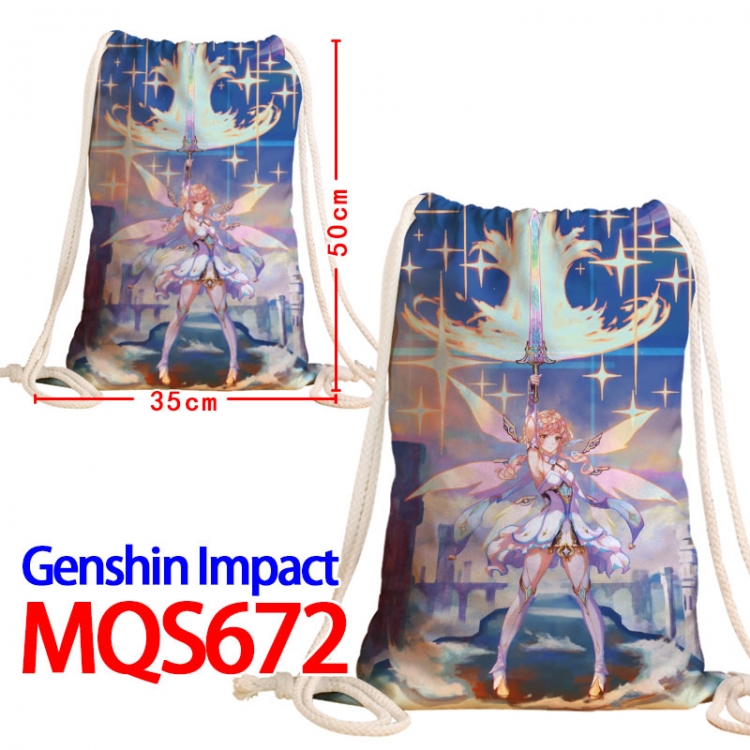 Genshin Impact Canvas Drawstring Drawstring Backpack 50x35cm MQS-672