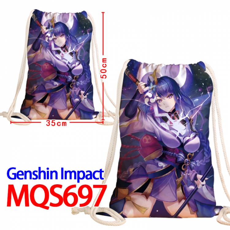 Genshin Impact Canvas Drawstring Drawstring Backpack 50x35cm MQS-697