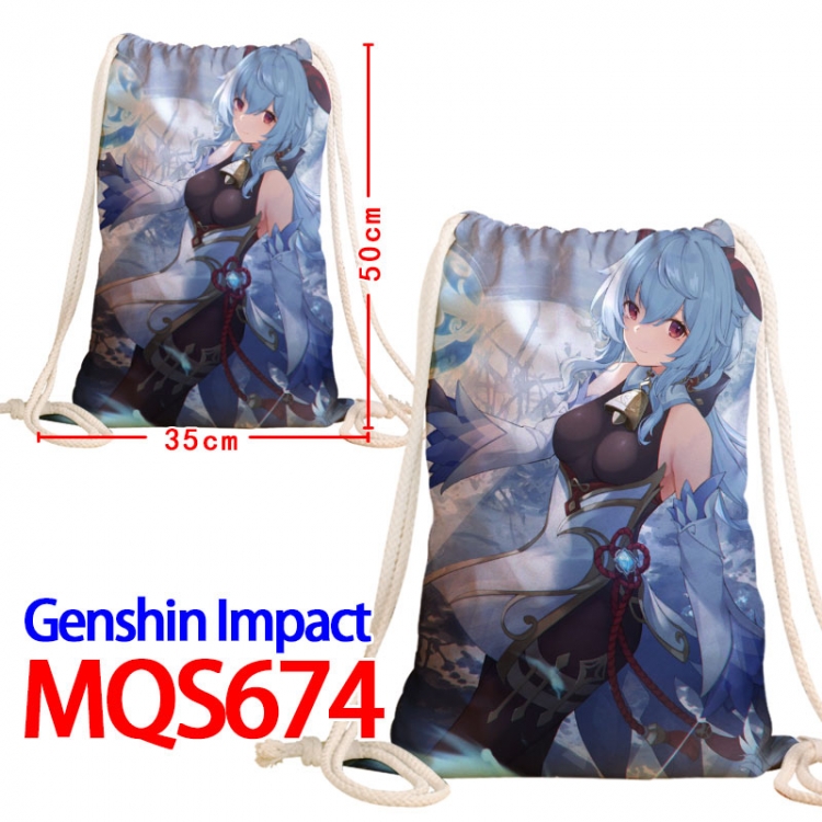 Genshin Impact Canvas Drawstring Drawstring Backpack 50x35cm MQS-674