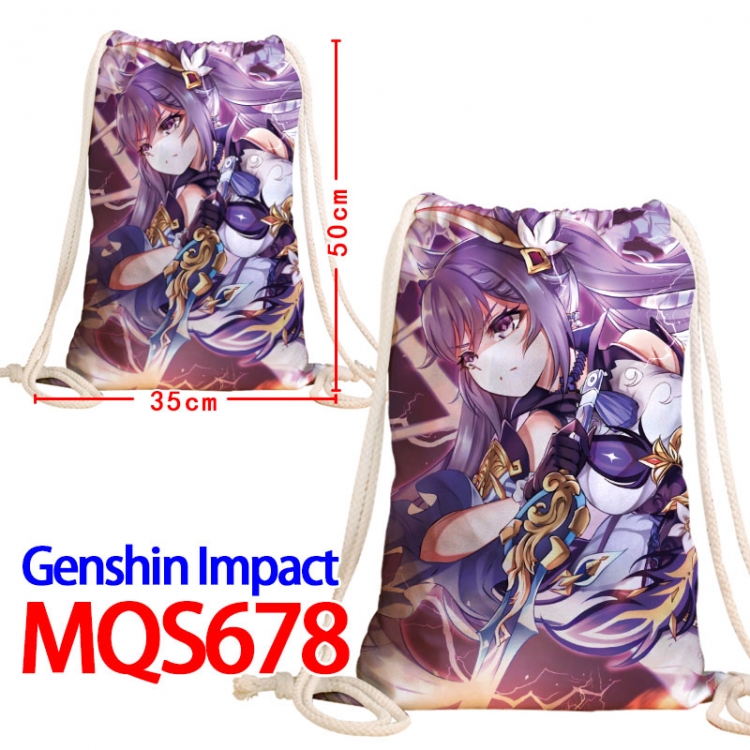 Genshin Impact Canvas Drawstring Drawstring Backpack 50x35cm  MQS-678