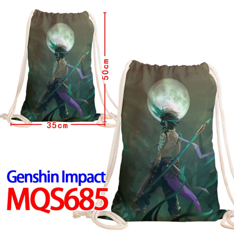 Genshin Impact Canvas Drawstring Drawstring Backpack 50x35cm MQS-685