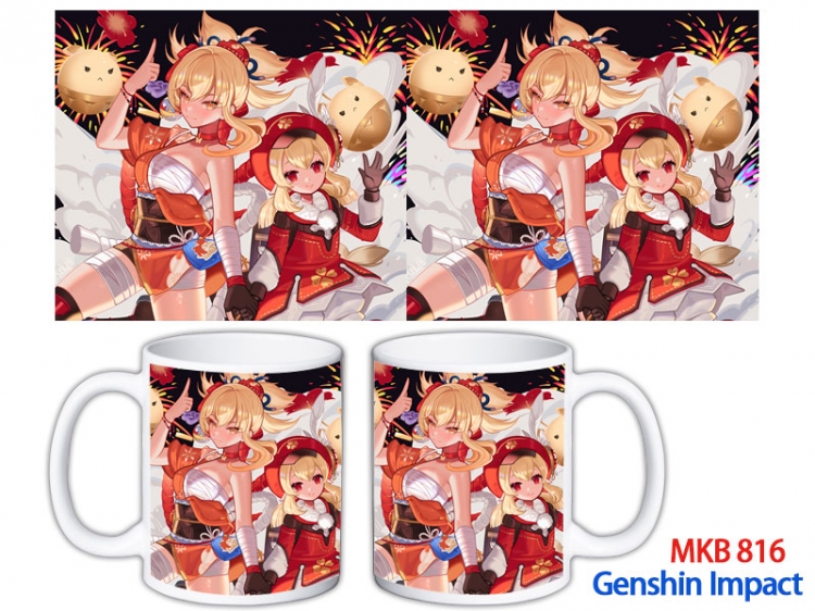 Genshin Impact Anime color printing ceramic mug cup price for 5 pcs MKB-816