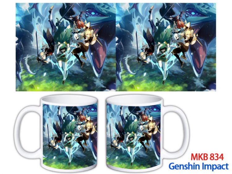 Genshin Impact Anime color printing ceramic mug cup price for 5 pcs MKB-834