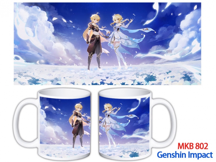 Genshin Impact Anime color printing ceramic mug cup price for 5 pcs MKB-802