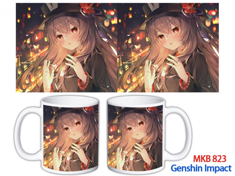 Genshin Impact Anime color printing ceramic mug cup price for 5 pcs MKB-823