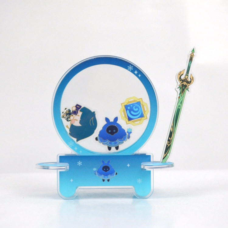 Genshin Impact Character Turning Shake Music Creative Acrylic Pen Holder Student Gift  8138