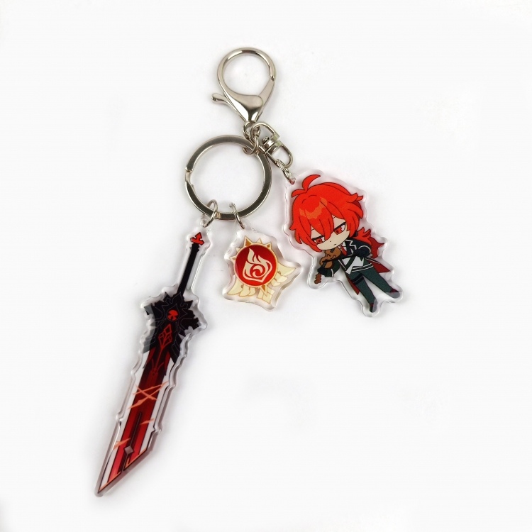 Genshin Impact Epoxy Keychain Bag Pendant Decoration Ornamen price for 2 pcs t