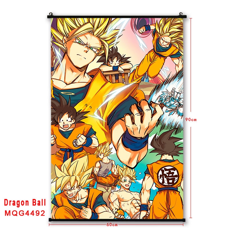 DRAGON BALL black Plastic rod Cloth painting Wall Scroll 60X90CM MQG-4492