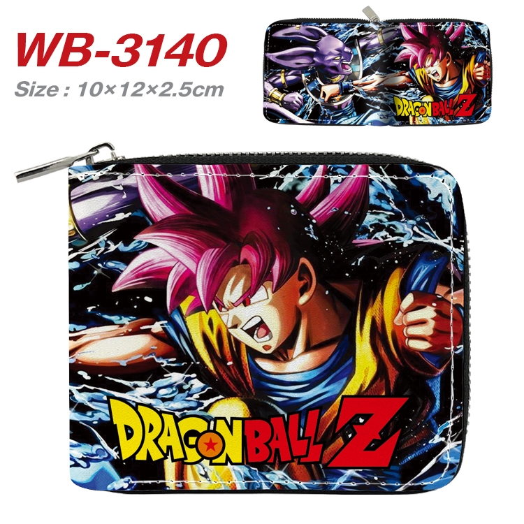 DRAGON BALL Anime Full Color Short All Inclusive Zipper Wallet 10x12x2.5cm   WB-3140A