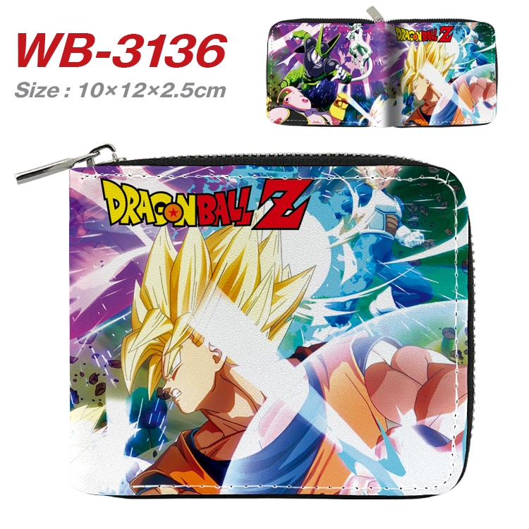 DRAGON BALL Anime Full Color Short All Inclusive Zipper Wallet 10x12x2.5cm  WB-3136A