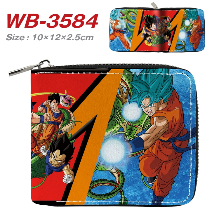 DRAGON BALL Anime Full Color Short All Inclusive Zipper Wallet 10x12x2.5cm WB-3584A