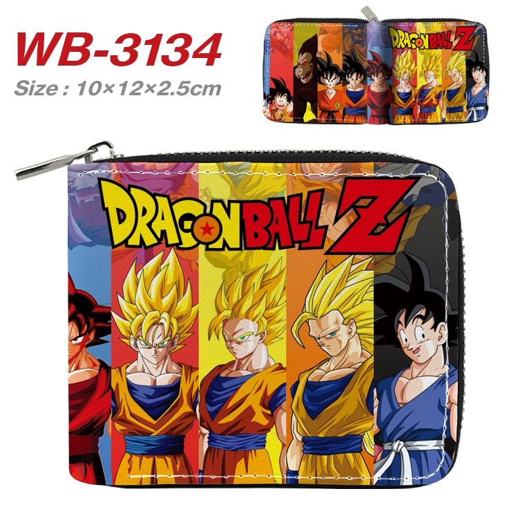 DRAGON BALL Anime Full Color Short All Inclusive Zipper Wallet 10x12x2.5cm WB-3134A