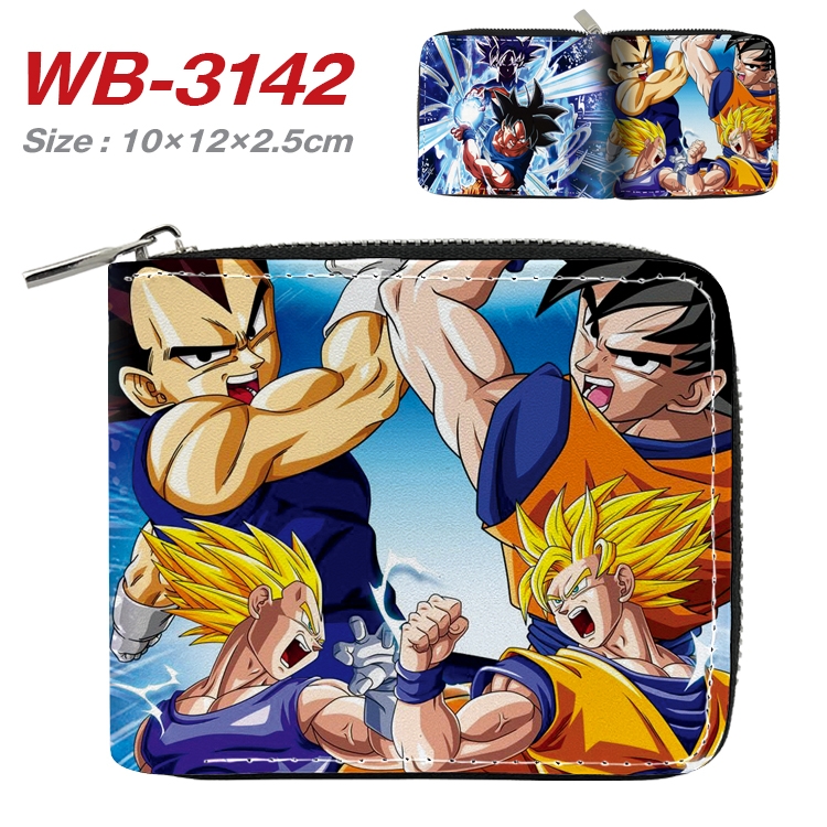 DRAGON BALL Anime Full Color Short All Inclusive Zipper Wallet 10x12x2.5cm WB-3142A