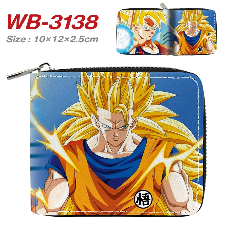 DRAGON BALL Anime Full Color Short All Inclusive Zipper Wallet 10x12x2.5cm WB-3138A