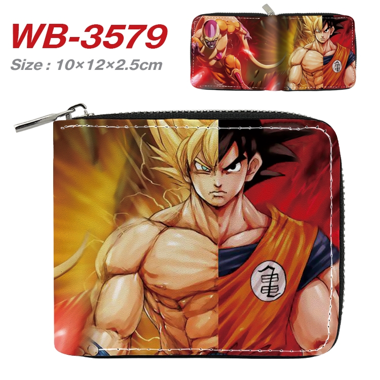 DRAGON BALL Anime Full Color Short All Inclusive Zipper Wallet 10x12x2.5cm WB-3579A