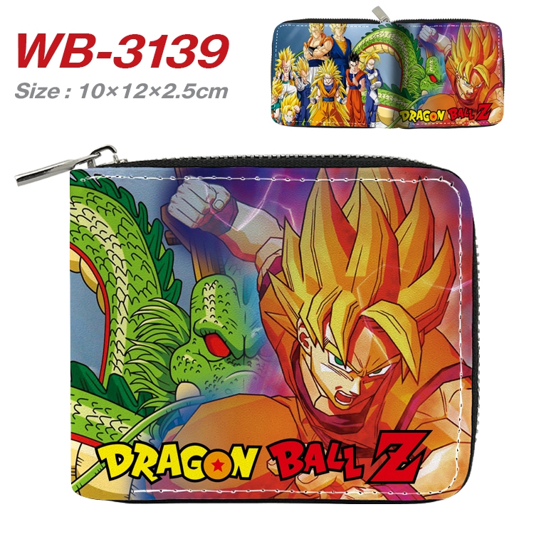 DRAGON BALL Anime Full Color Short All Inclusive Zipper Wallet 10x12x2.5cm WB-3139A