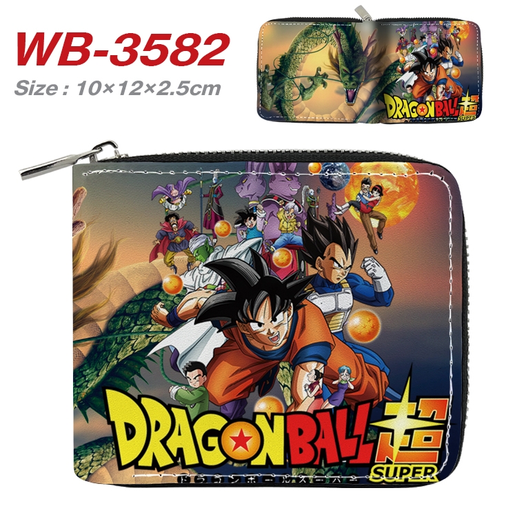 DRAGON BALL Anime Full Color Short All Inclusive Zipper Wallet 10x12x2.5cm