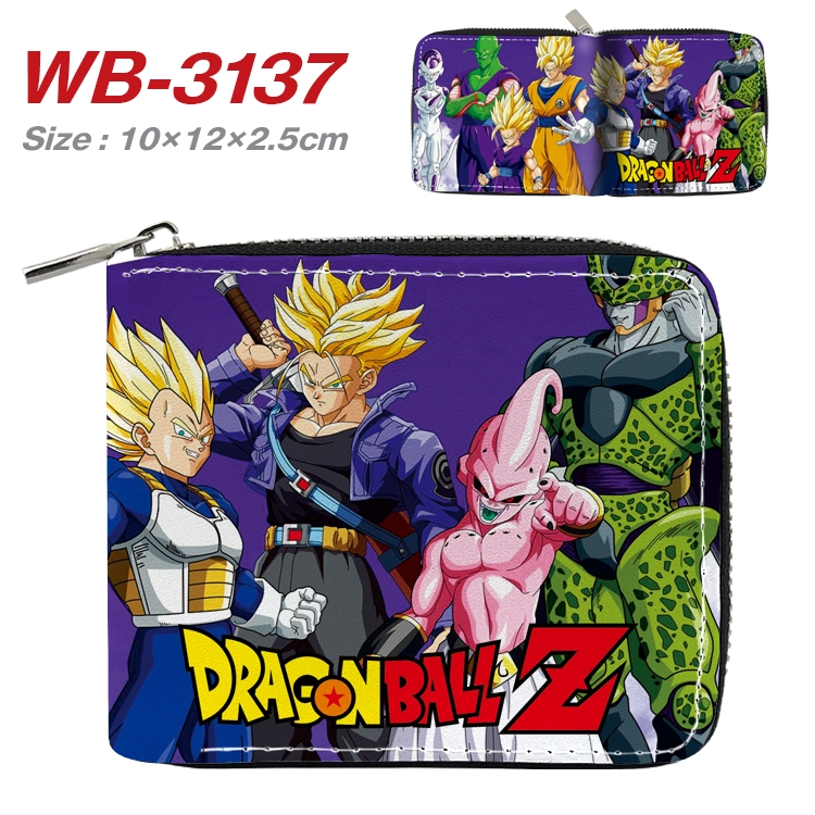 DRAGON BALL Anime Full Color Short All Inclusive Zipper Wallet 10x12x2.5cm  WB-3137A