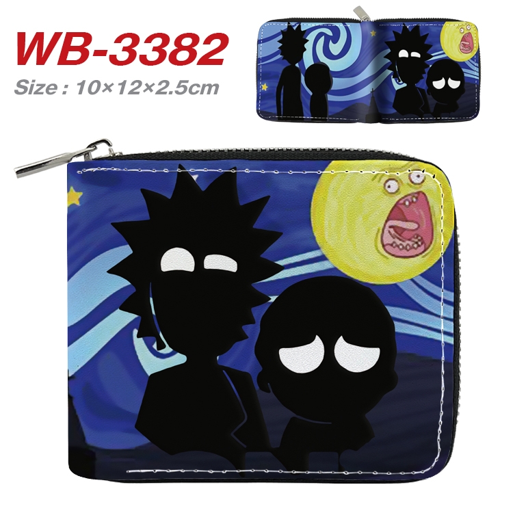 Rick and Morty Anime Full Color Short All Inclusive Zipper Wallet 10x12x2.5cm WB-3382A