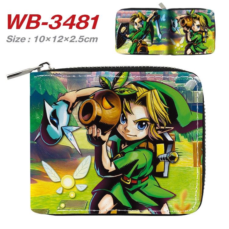 The Legend of Zelda Anime Full Color Short All Inclusive Zipper Wallet 10x12x2.5cm  WB-3481A