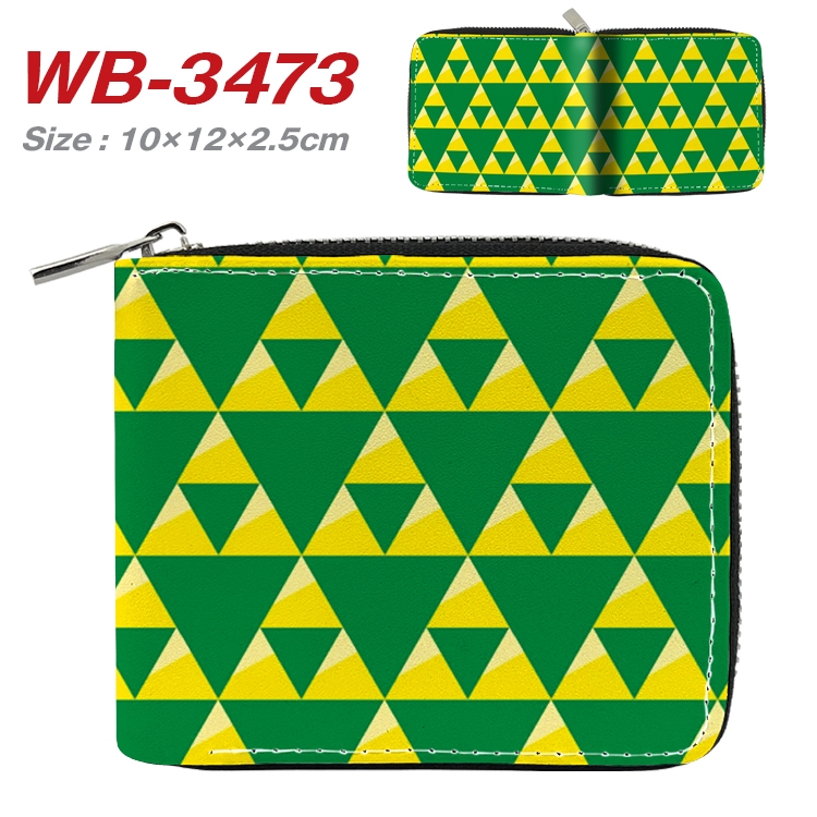 The Legend of Zelda Anime Full Color Short All Inclusive Zipper Wallet 10x12x2.5cm WB-3473A