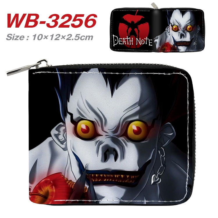 Death note Anime Full Color Short All Inclusive Zipper Wallet 10x12x2.5cm WB-3256A