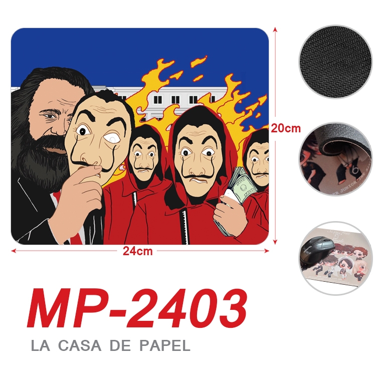 Money Heist Anime Full Color Printing Mouse Pad Unlocked 20X24cm price for 5 pcs MP-2403