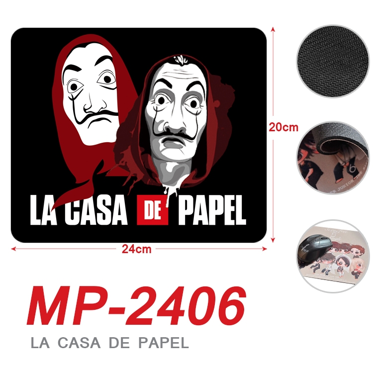 Money Heist Anime Full Color Printing Mouse Pad Unlocked 20X24cm price for 5 pcs MP-2406