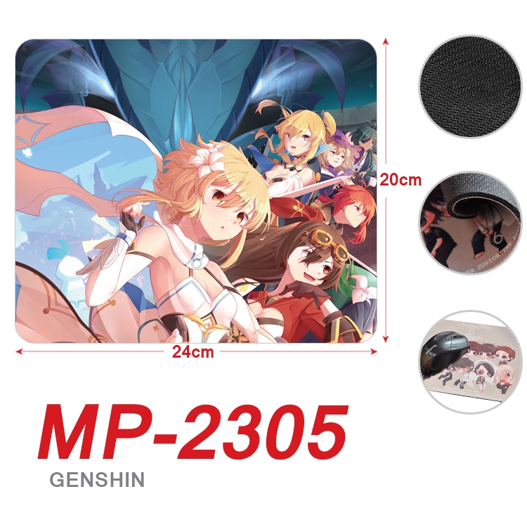 Genshin Impact Anime Full Color Printing Mouse Pad Unlocked 20X24cm price for 5 pcs MP-2305
