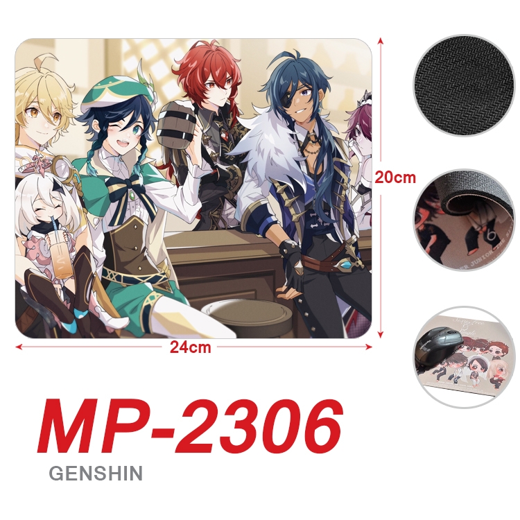 Genshin Impact Anime Full Color Printing Mouse Pad Unlocked 20X24cm price for 5 pcs MP-2306