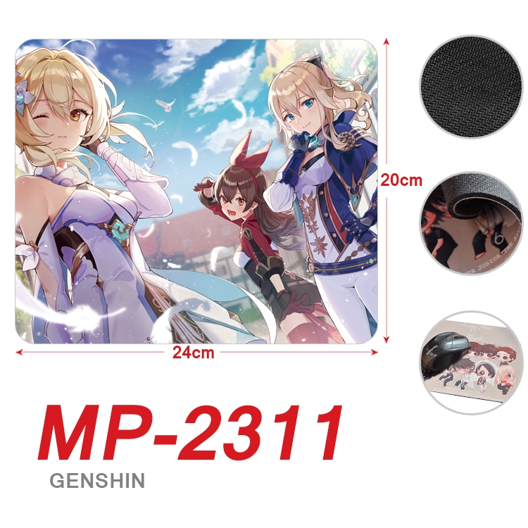 Genshin Impact Anime Full Color Printing Mouse Pad Unlocked 20X24cm price for 5 pcs MP-2311