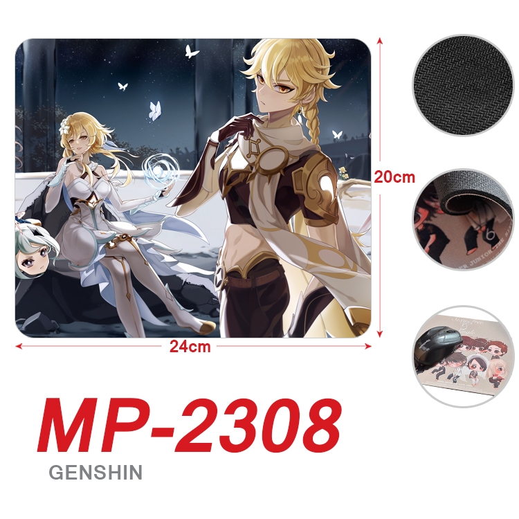 Genshin Impact Anime Full Color Printing Mouse Pad Unlocked 20X24cm price for 5 pcs MP-2308