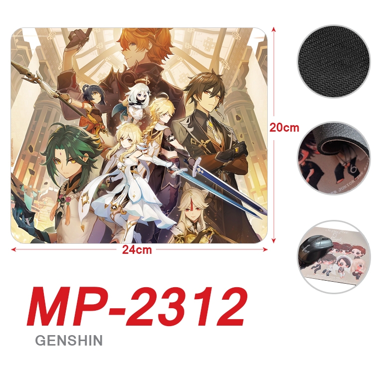 Genshin Impact Anime Full Color Printing Mouse Pad Unlocked 20X24cm price for 5 pcs MP-2312