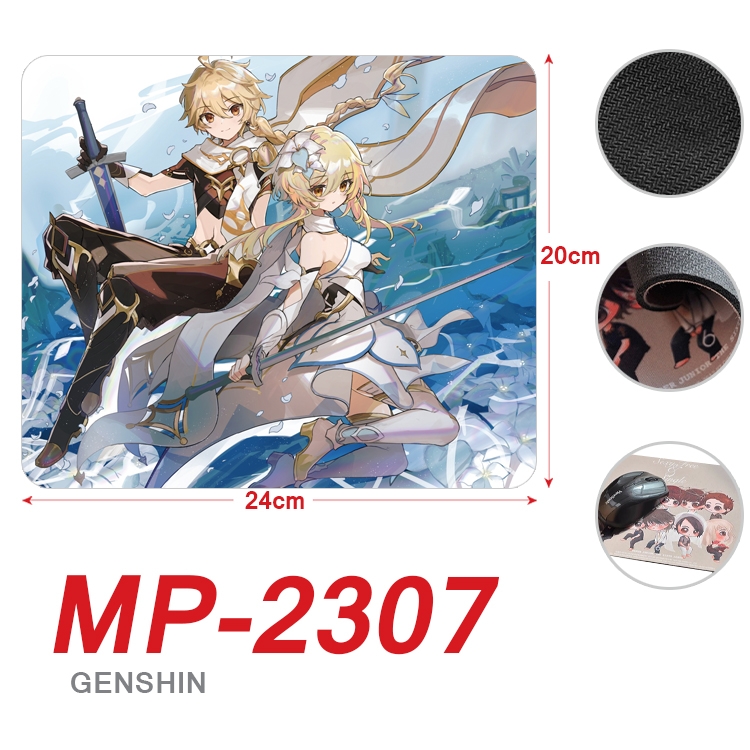 Genshin Impact Anime Full Color Printing Mouse Pad Unlocked 20X24cm price for 5 pcs MP-2307