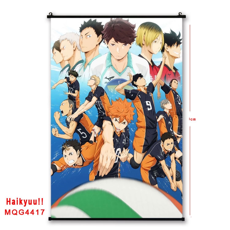 Haikyuu!! black Plastic rod Cloth painting Wall Scroll 60X90CM MQG-4417