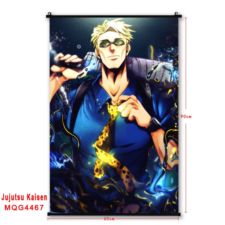 Jujutsu Kaisen black Plastic rod Cloth painting Wall Scroll 60X90CM MQG-4467