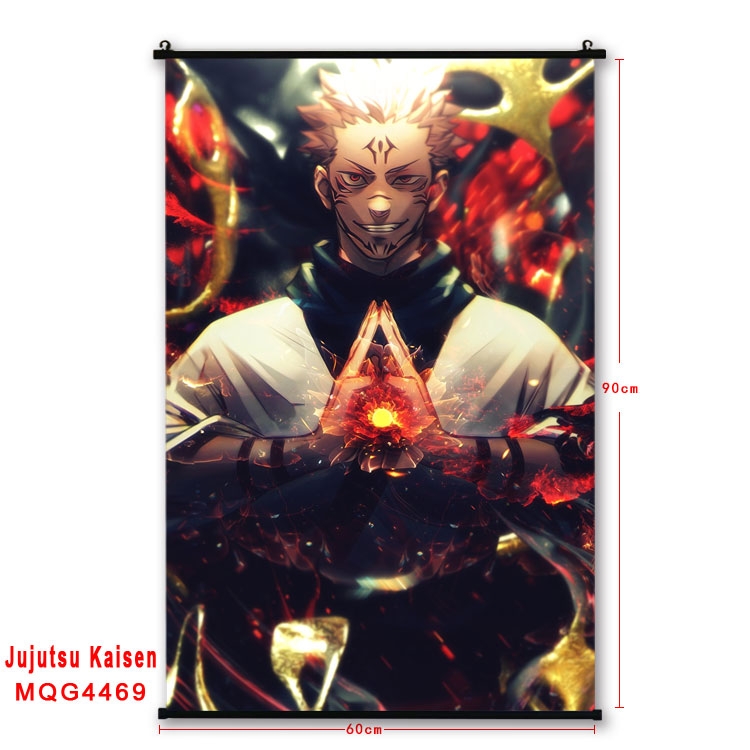 Jujutsu Kaisen black Plastic rod Cloth painting Wall Scroll 60X90CM MQG-4469