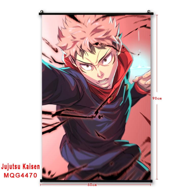 Jujutsu Kaisen black Plastic rod Cloth painting Wall Scroll 60X90CM MQG-4470