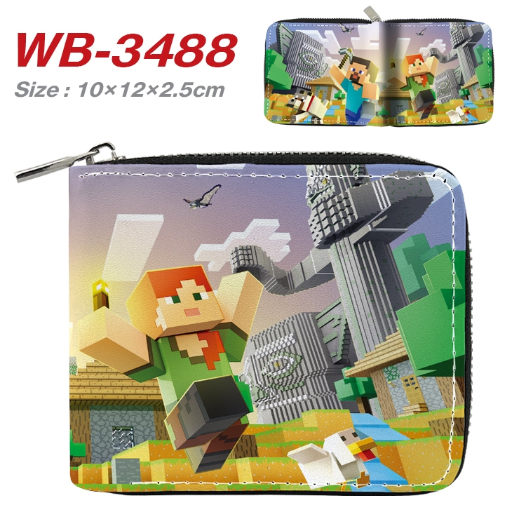 Minecraft Anime Full Color Short All Inclusive Zipper Wallet 10x12x2.5cm WB-3488A
