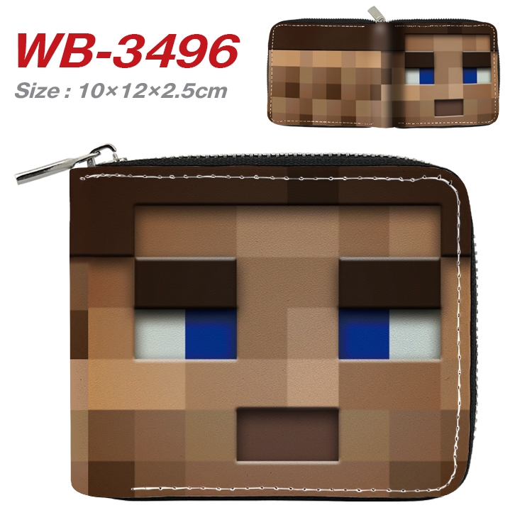 Minecraft Anime Full Color Short All Inclusive Zipper Wallet 10x12x2.5cm WB-3496A