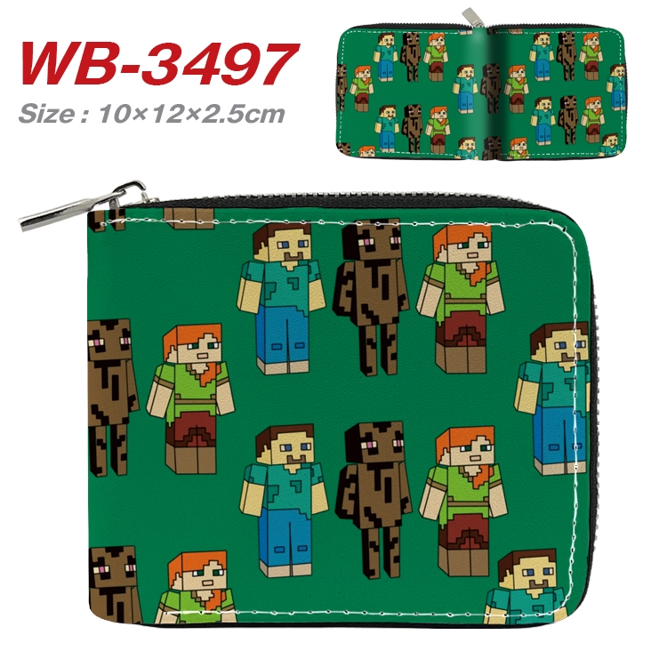 Minecraft Anime Full Color Short All Inclusive Zipper Wallet 10x12x2.5cm WB-3497A