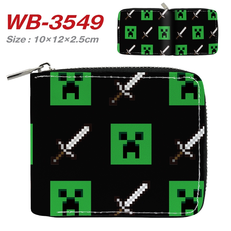 Minecraft Anime Full Color Short All Inclusive Zipper Wallet 10x12x2.5cm WB-3549A