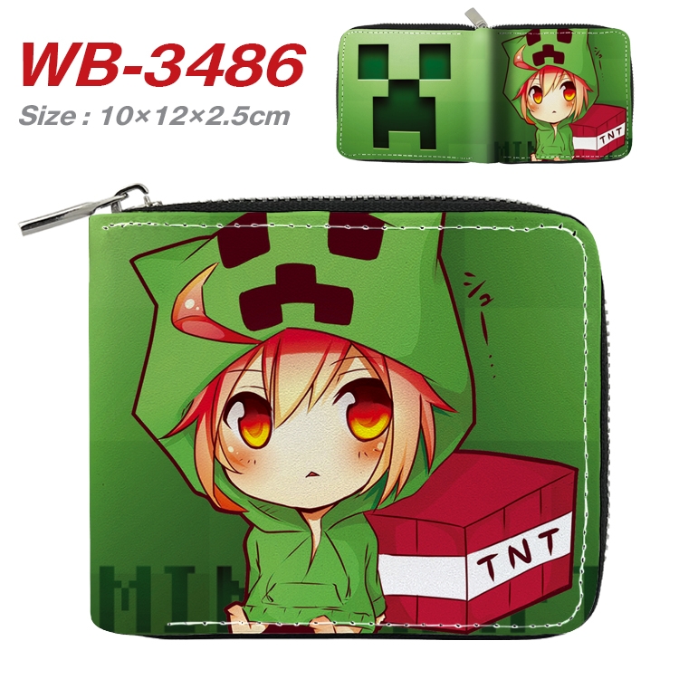 Minecraft Anime Full Color Short All Inclusive Zipper Wallet 10x12x2.5cm  WB-3486A