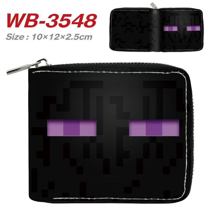 Minecraft Anime Full Color Short All Inclusive Zipper Wallet 10x12x2.5cm  WB-3548A