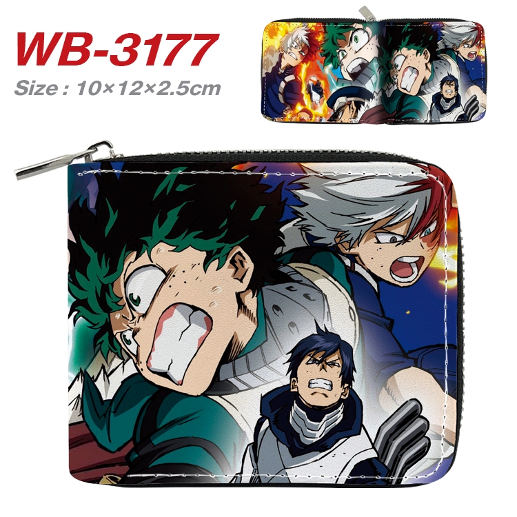My Hero Academia Anime Full Color Short All Inclusive Zipper Wallet 10x12x2.5cm WB-3177A